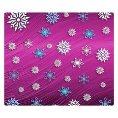 Snowflakes 3d Random Overlay Double Sided Flano Blanket (small)  by Celenk