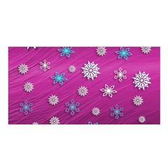 Snowflakes 3d Random Overlay Satin Shawl by Celenk