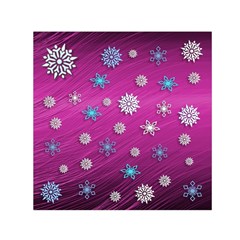 Snowflakes 3d Random Overlay Small Satin Scarf (square) by Celenk