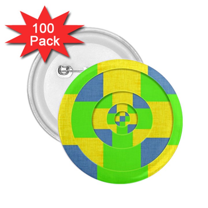 Fabric 3d Geometric Circles Lime 2.25  Buttons (100 pack) 