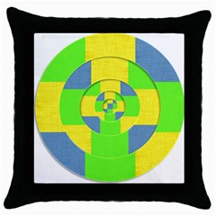 Fabric 3d Geometric Circles Lime Throw Pillow Case (black) by Celenk