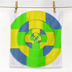 Fabric 3d Geometric Circles Lime Face Towel by Celenk