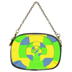 Fabric 3d Geometric Circles Lime Chain Purses (one Side)  by Celenk