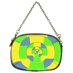 Fabric 3d Geometric Circles Lime Chain Purses (two Sides)  by Celenk