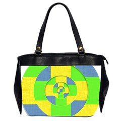 Fabric 3d Geometric Circles Lime Office Handbags (2 Sides)  by Celenk