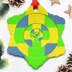 Fabric 3d Geometric Circles Lime Ornament (snowflake) by Celenk