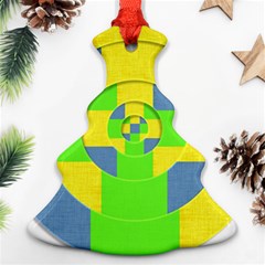 Fabric 3d Geometric Circles Lime Ornament (christmas Tree)  by Celenk