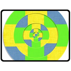 Fabric 3d Geometric Circles Lime Double Sided Fleece Blanket (large)  by Celenk