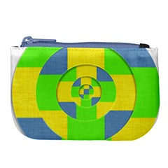 Fabric 3d Geometric Circles Lime Large Coin Purse by Celenk