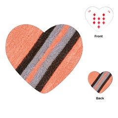 Fabric Textile Texture Surface Playing Cards (heart)  by Celenk