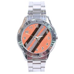 Fabric Textile Texture Surface Stainless Steel Analogue Watch by Celenk