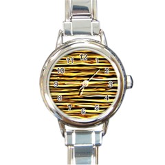 Texture Wood Wood Texture Wooden Round Italian Charm Watch by Celenk