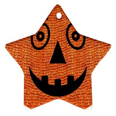 Fabric Halloween Pumpkin Funny Ornament (star) by Celenk