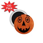 Fabric Halloween Pumpkin Funny 1.75  Magnets (100 pack)  Front