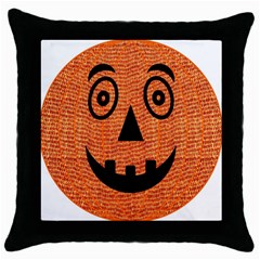 Fabric Halloween Pumpkin Funny Throw Pillow Case (black) by Celenk