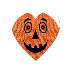 Fabric Halloween Pumpkin Funny Heart Magnet by Celenk