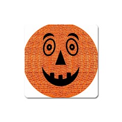 Fabric Halloween Pumpkin Funny Square Magnet by Celenk