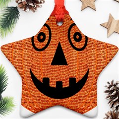 Fabric Halloween Pumpkin Funny Star Ornament (two Sides) by Celenk