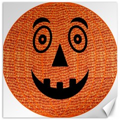 Fabric Halloween Pumpkin Funny Canvas 12  X 12   by Celenk