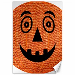 Fabric Halloween Pumpkin Funny Canvas 12  X 18   by Celenk