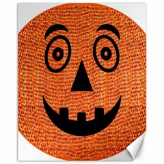 Fabric Halloween Pumpkin Funny Canvas 11  X 14   by Celenk