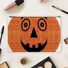 Fabric Halloween Pumpkin Funny Cosmetic Bag (large)  by Celenk