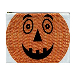 Fabric Halloween Pumpkin Funny Cosmetic Bag (xl) by Celenk