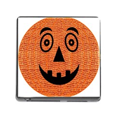 Fabric Halloween Pumpkin Funny Memory Card Reader (square) by Celenk