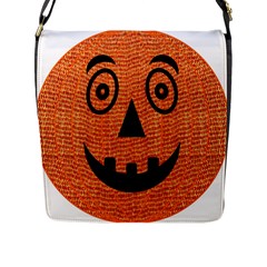 Fabric Halloween Pumpkin Funny Flap Messenger Bag (l) 