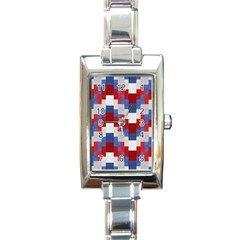 Texture Textile Surface Fabric Rectangle Italian Charm Watch by Celenk