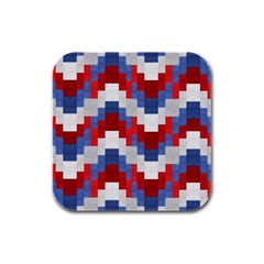 Texture Textile Surface Fabric Rubber Square Coaster (4 Pack)  by Celenk