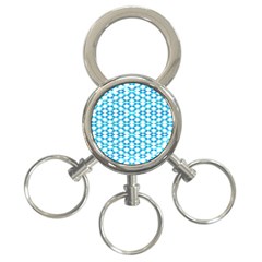 Fabric Geometric Aqua Crescents 3-ring Key Chains by Celenk