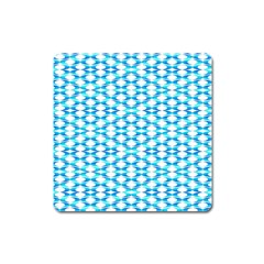 Fabric Geometric Aqua Crescents Square Magnet by Celenk