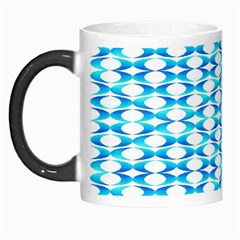 Fabric Geometric Aqua Crescents Morph Mugs by Celenk