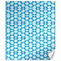 Fabric Geometric Aqua Crescents Canvas 8  X 10  by Celenk