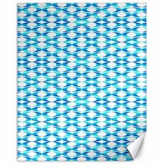 Fabric Geometric Aqua Crescents Canvas 16  X 20  