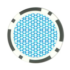 Fabric Geometric Aqua Crescents Poker Chip Card Guard by Celenk