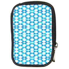 Fabric Geometric Aqua Crescents Compact Camera Cases by Celenk