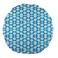 Fabric Geometric Aqua Crescents Large 18  Premium Round Cushions by Celenk