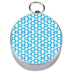 Fabric Geometric Aqua Crescents Silver Compasses by Celenk