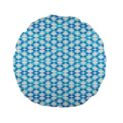 Fabric Geometric Aqua Crescents Standard 15  Premium Flano Round Cushions by Celenk