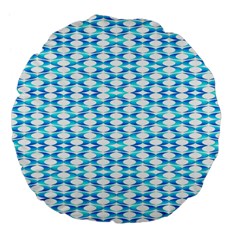 Fabric Geometric Aqua Crescents Large 18  Premium Flano Round Cushions by Celenk