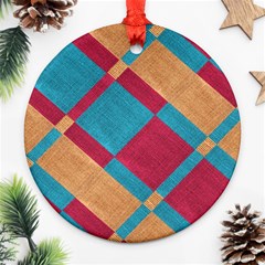 Fabric Textile Cloth Material Ornament (round) by Celenk