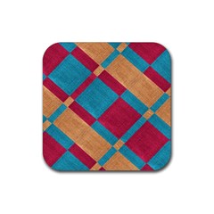 Fabric Textile Cloth Material Rubber Coaster (square)  by Celenk