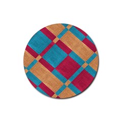 Fabric Textile Cloth Material Rubber Coaster (round)  by Celenk