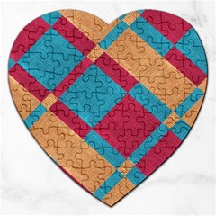 Fabric Textile Cloth Material Jigsaw Puzzle (heart) by Celenk