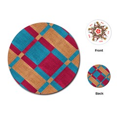 Fabric Textile Cloth Material Playing Cards (round)  by Celenk