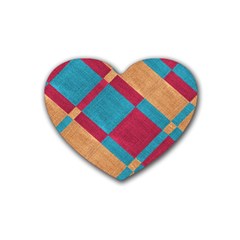 Fabric Textile Cloth Material Heart Coaster (4 Pack)  by Celenk