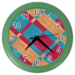 Fabric Textile Cloth Material Color Wall Clocks by Celenk