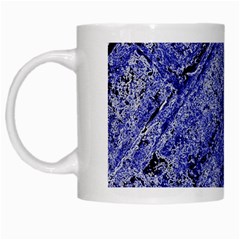 Texture Blue Neon Brick Diagonal White Mugs